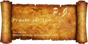 Prauda Júlia névjegykártya